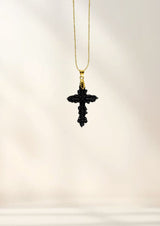 Cruz Repujada con cadena de bolitas