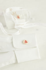 Three-initial cufflinks with gold fittings