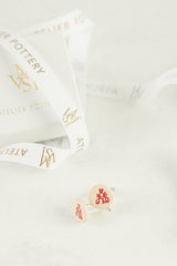 Three-initial cufflinks with gold fittings