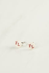 Three-initial cufflinks with gold fittings