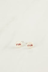 Three-initial cufflinks with gold fittings