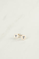 Three-initial cufflinks with gold fittings