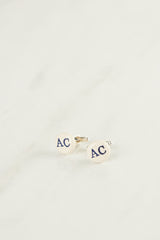 Three-initial cufflinks with gold fittings