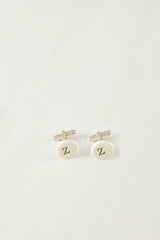 Three-initial cufflinks with gold fittings