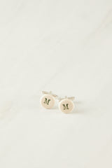 Three-initial cufflinks with gold fittings