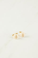 Three-initial cufflinks with gold fittings