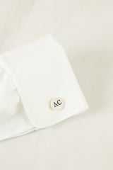 Three-initial cufflinks with gold fittings