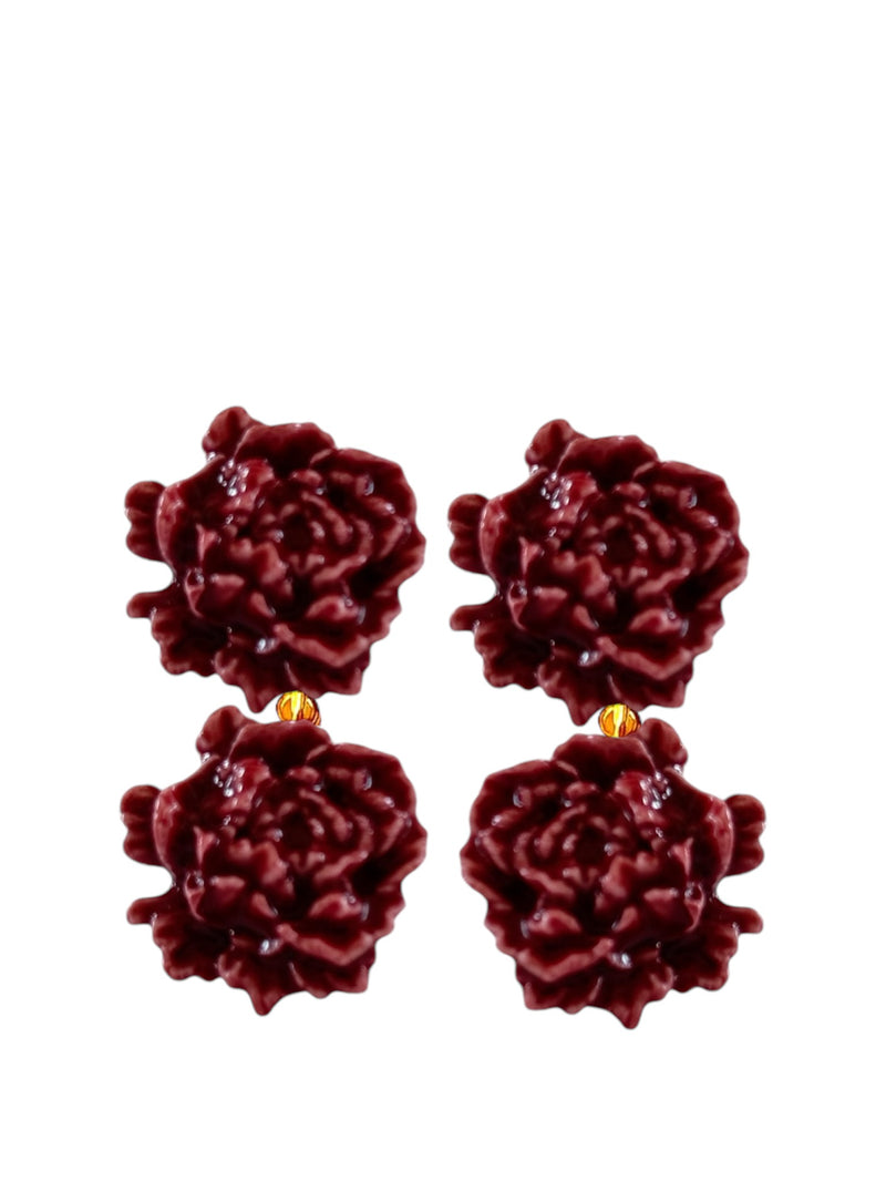 Pendientes Peonia Doble