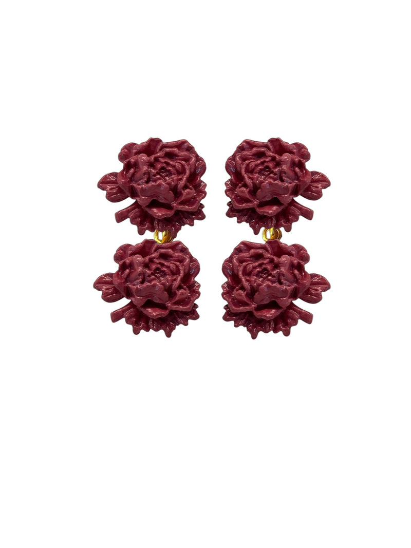 Pendientes Peonia Doble