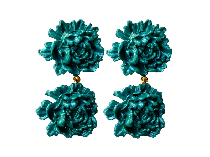 Pendientes Peonia Doble