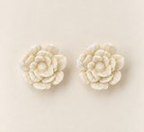 Pendientes Rosa de Jardín for Redondo Brand M - Blanco