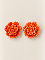 Pendientes Rosa de Jardín for Redondo Brand M - Naranja