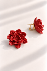 Pendientes Rosa de Jardín for Redondo Brand M - Rojo