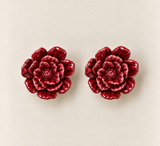 Pendientes Rosa de Jardín for Redondo Brand M - Rojo