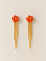 Pendientes Rosa de Jardín for Redondo Brand S - Naranja