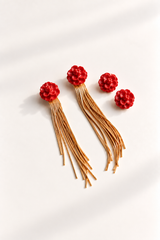 Pendientes Rosa de Jardín for Redondo Brand S - Rojo