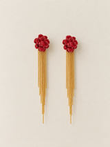 Pendientes Rosa de Jardín for Redondo Brand S - Rojo