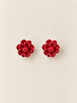 Pendientes Rosa de Jardín for Redondo Brand S - Rojo